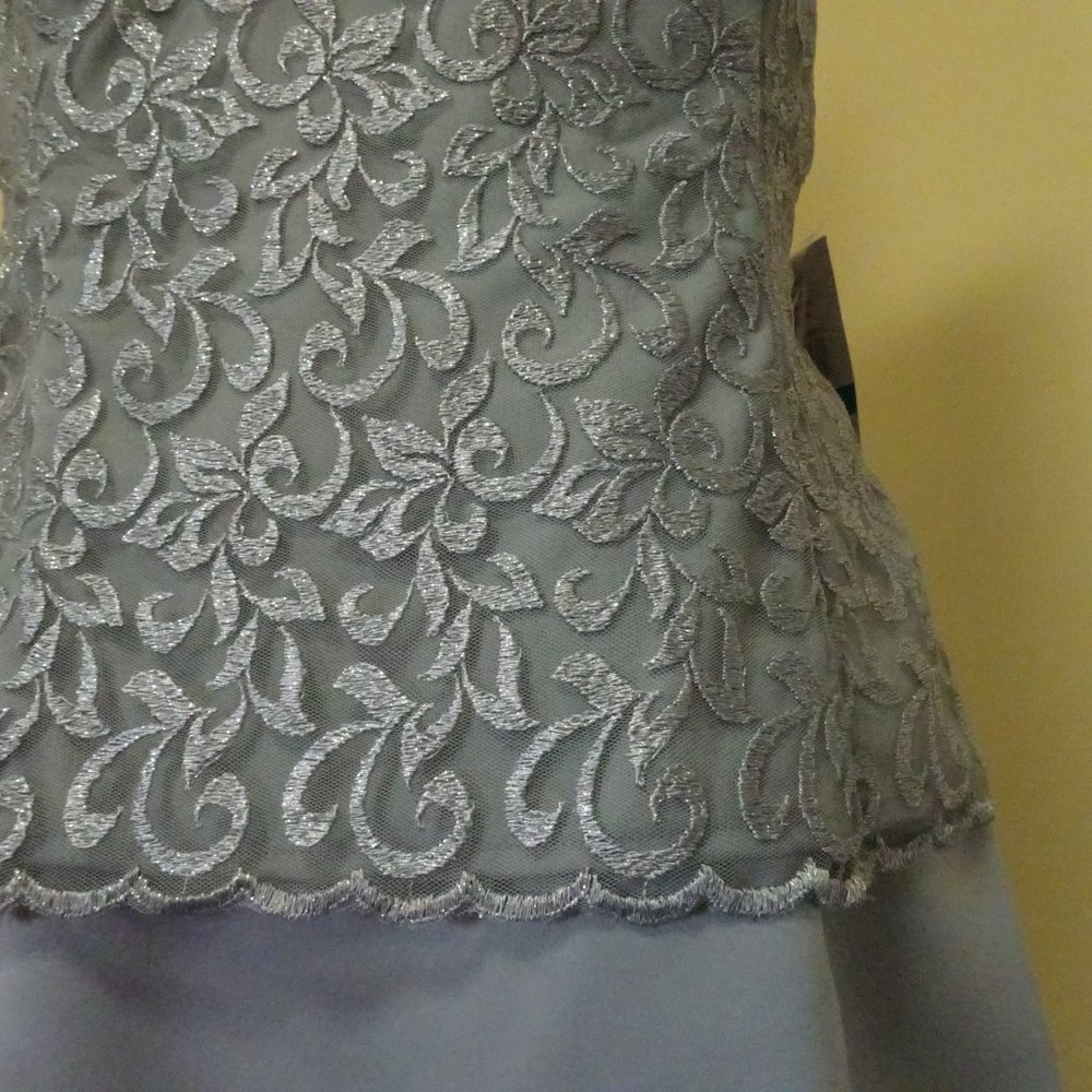 Dusty Gray Long Formal/Prom Dress-NEW- - Picture 3 of 8
